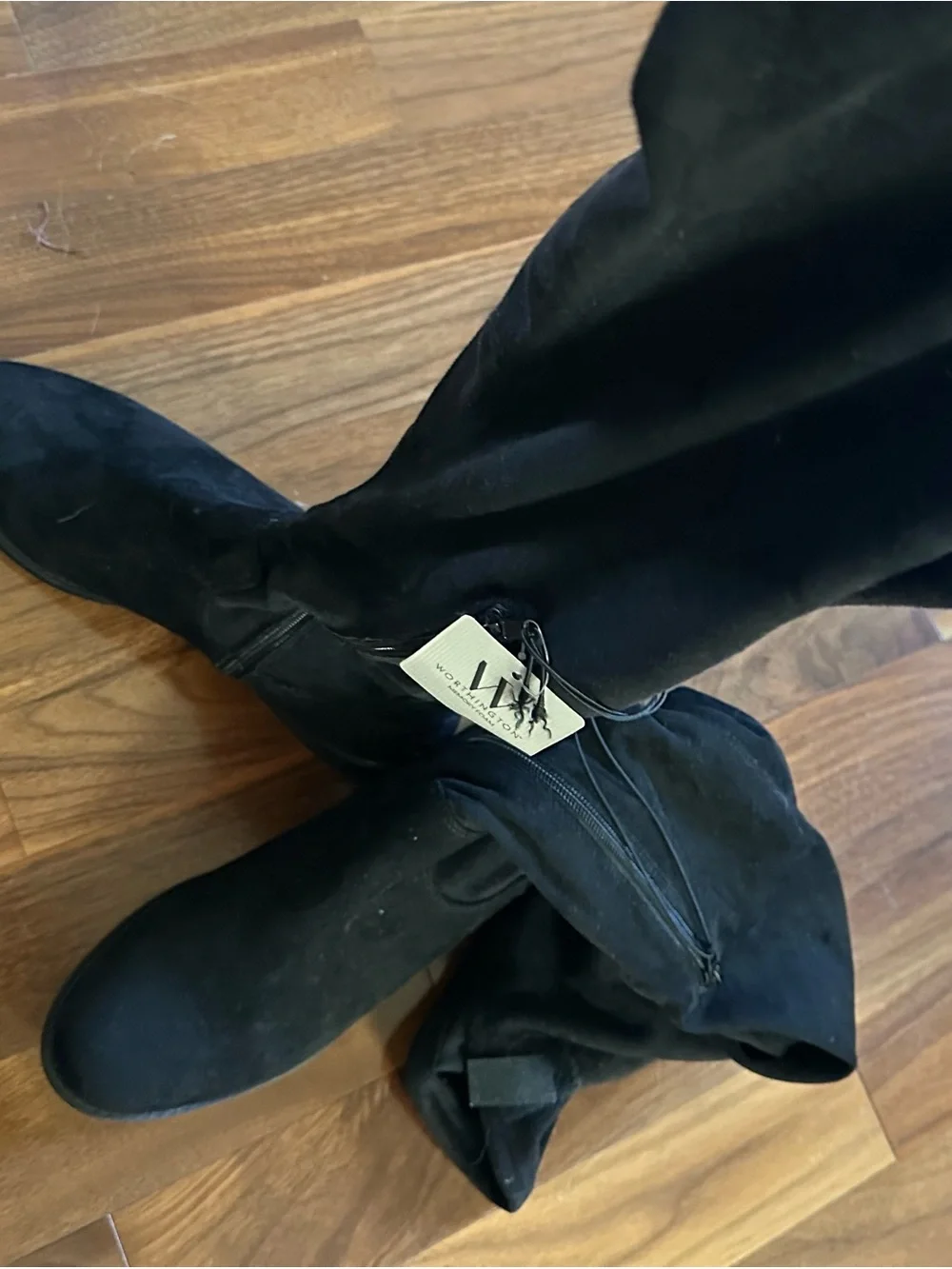 Women’s Black Suede Zip Over-the-Knee Boots Size 10